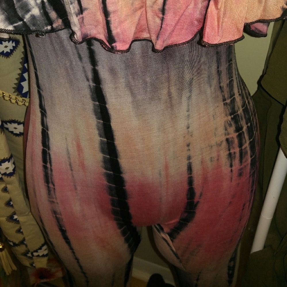 Pink/Black tie dye jumpsuit - Picture 4 of 5